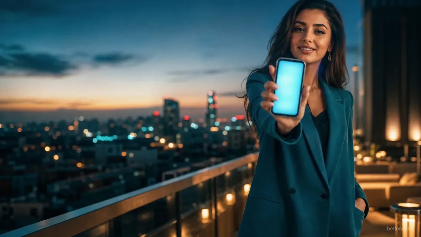 کنار استخر ویلا، تبلت با فرم ثبت‌نام فارسی بت فوروارد